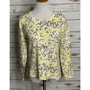 Saks Fifth Avenue Clothes Real polka-dot button front cardigan sweater Size L